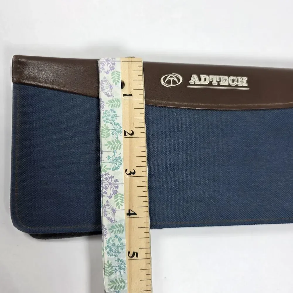 Vintage Business Card Holder Adtech Denim/faux leather Organizer multipage